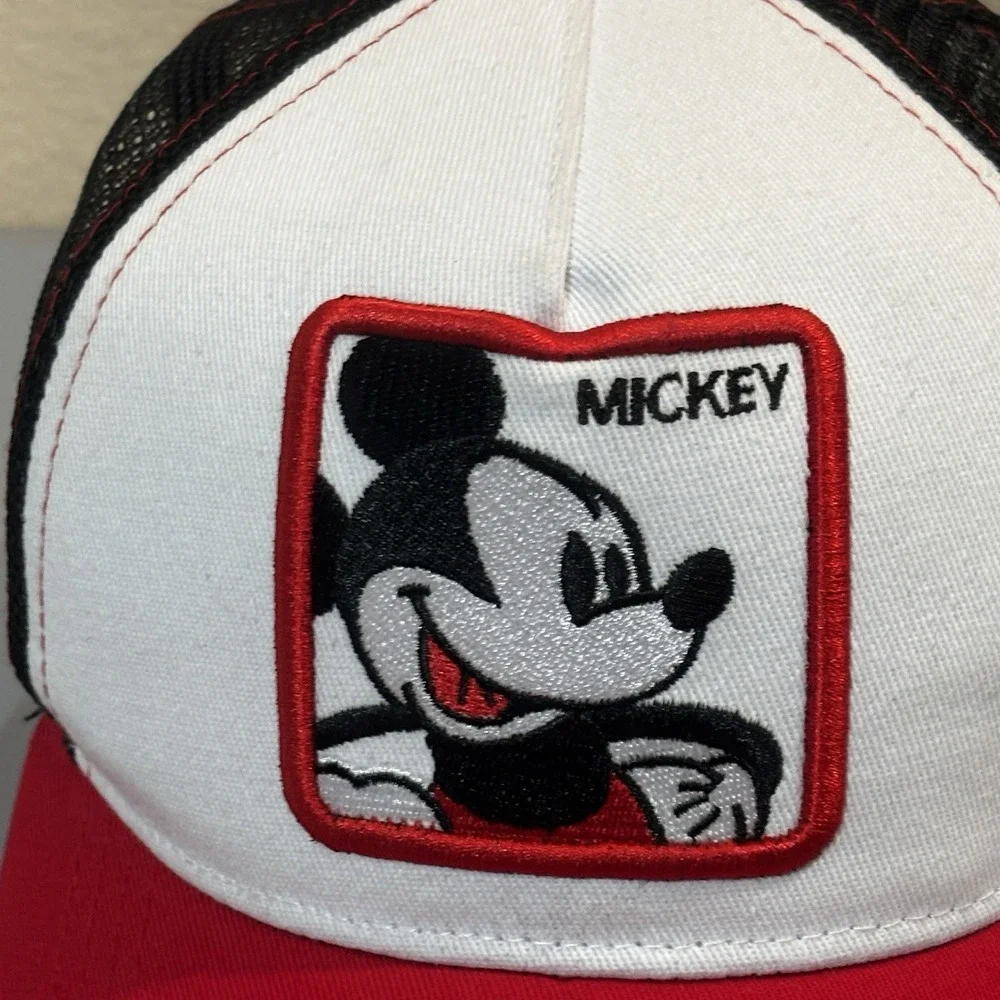 Disney Mickey Mouse Ball Hat Cap Trucker Style Vented Red Adult Collectible Item